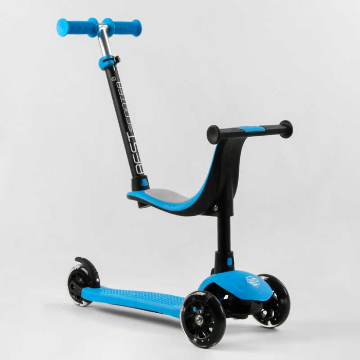 Самокат трехколесный Best Scooter PL-422 колеса PU со светом сидение родительская ручка Best Scooter