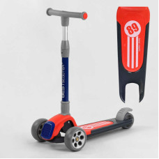 Самокат трехколесный RS-9119 Best Scooter КРАСНЫЙ складной алюминиевый руль 3 колеса PU со светом d=120*50мм Best Scooter