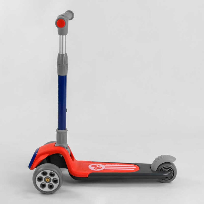 Самокат трехколесный RS-9119 Best Scooter КРАСНЫЙ складной алюминиевый руль 3 колеса PU со светом d=120*50мм Best Scooter