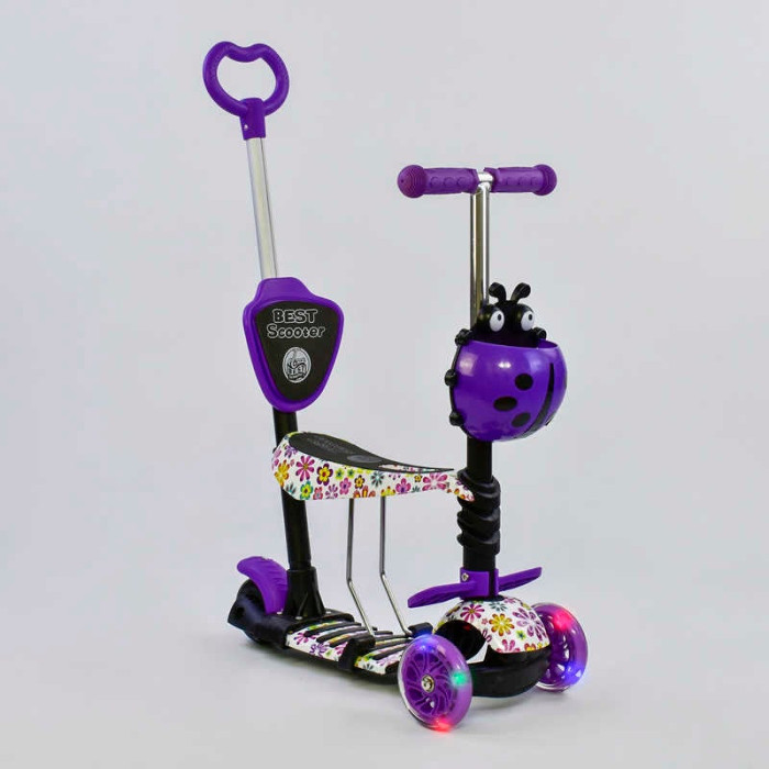 Самокат 5в1 97240 Best Scooter АБСТРАКЦИЯ PU колеса ПОДСВЕТКА КОЛЕС Best Scooter