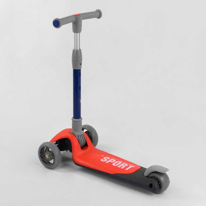 Самокат трехколесный F-44077 Best Scooter КРАСНЫЙ складной алюминиевый руль 3 колеса PU со светом d=120*35мм Best Scooter