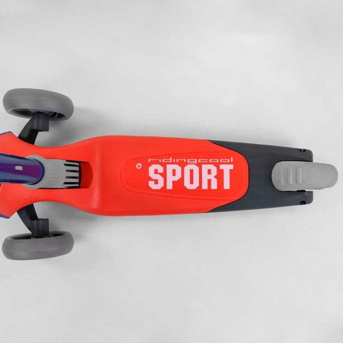 Самокат трехколесный F-44077 Best Scooter КРАСНЫЙ складной алюминиевый руль 3 колеса PU со светом d=120*35мм Best Scooter