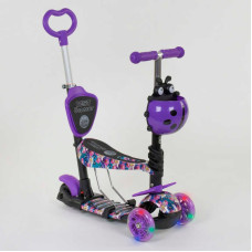 Самокат 5в1 19870 Best Scooter АБСТРАКЦИЯ PU колеса ПОДСВЕТКА КОЛЕС Best Scooter
