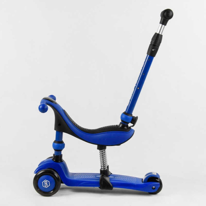Самокат-велобайк 3в1 трехколесный BS-27018 Best Scooter 3 колеса PU с светом сиденье амортизаторы родительская ручка Best Scooter