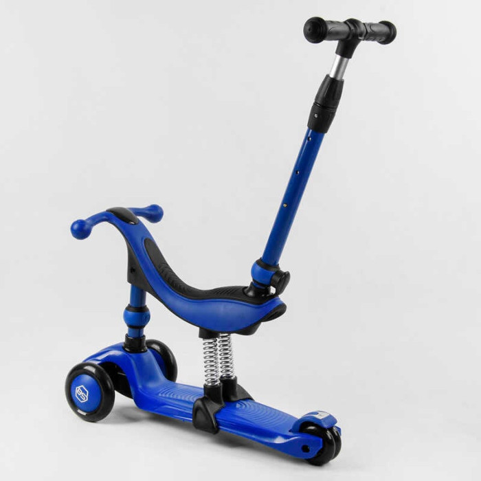 Самокат-велобайк 3в1 трехколесный BS-27018 Best Scooter 3 колеса PU с светом сиденье амортизаторы родительская ручка Best Scooter