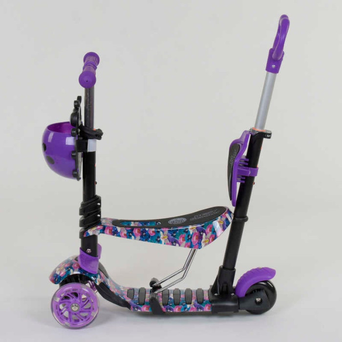 Самокат 5в1 19870 Best Scooter АБСТРАКЦИЯ PU колеса ПОДСВЕТКА КОЛЕС Best Scooter