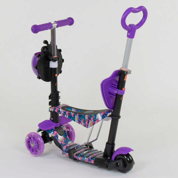 Самокат 5в1 19870 Best Scooter АБСТРАКЦИЯ PU колеса ПОДСВЕТКА КОЛЕС Best Scooter