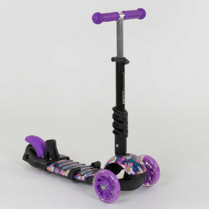 Самокат 5в1 19870 Best Scooter АБСТРАКЦИЯ PU колеса ПОДСВЕТКА КОЛЕС Best Scooter