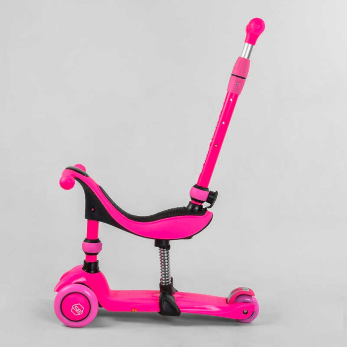 Самокат-велобег 3в1 трехколесный BS-23180 Best Scooter 3 колеса PU со светом сидение амортизаторы родительская ручка Best Scooter