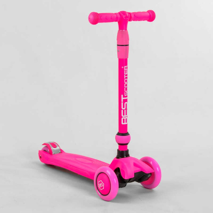 Самокат-велобег 3в1 трехколесный BS-23180 Best Scooter 3 колеса PU со светом сидение амортизаторы родительская ручка Best Scooter