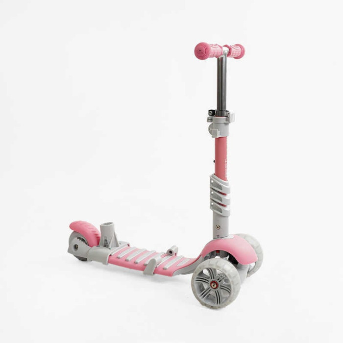 Самокат 5в1 P-63700 Best Scooter с ДОП КОЛЕСАМИ защитный бампер PU колеса с светом Best Scooter