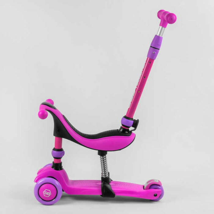 Самокат-велобег 3в1 трехколесный BS-26566 Best Scooter 3 колеса PU со светом амортизаторы родительская ручка Best Scooter