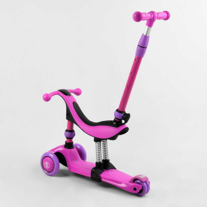 Самокат-велобег 3в1 трехколесный BS-26566 Best Scooter 3 колеса PU со светом амортизаторы родительская ручка Best Scooter