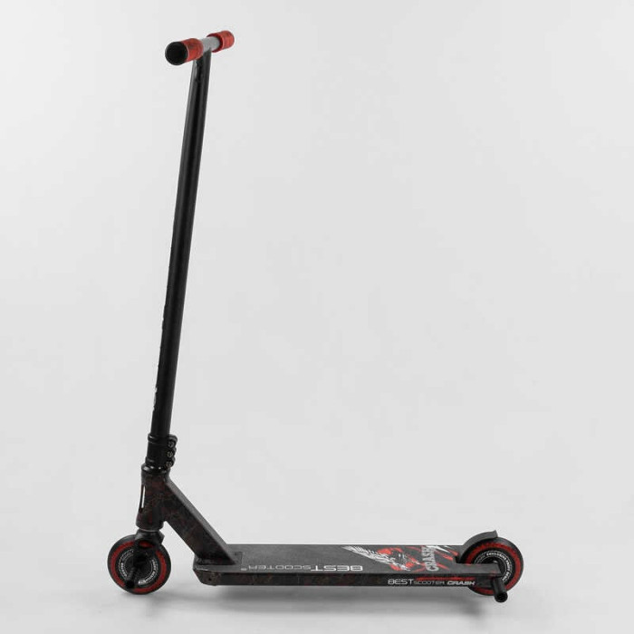Самокат трюковый 67839 Best Scooter CRASH HIC-система ПЕГИ алюминиевый диск и дека колеса 110мм PU ширина руля - 57 см Best Scooter