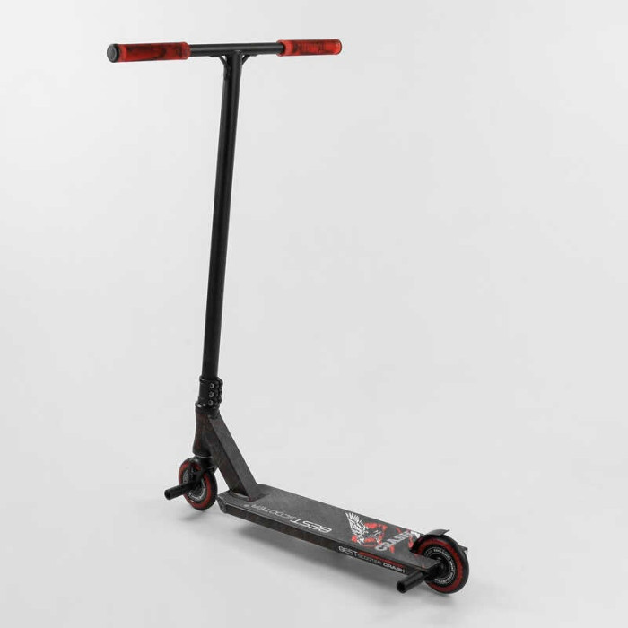 Самокат трюковый 67839 Best Scooter CRASH HIC-система ПЕГИ алюминиевый диск и дека колеса 110мм PU ширина руля - 57 см Best Scooter