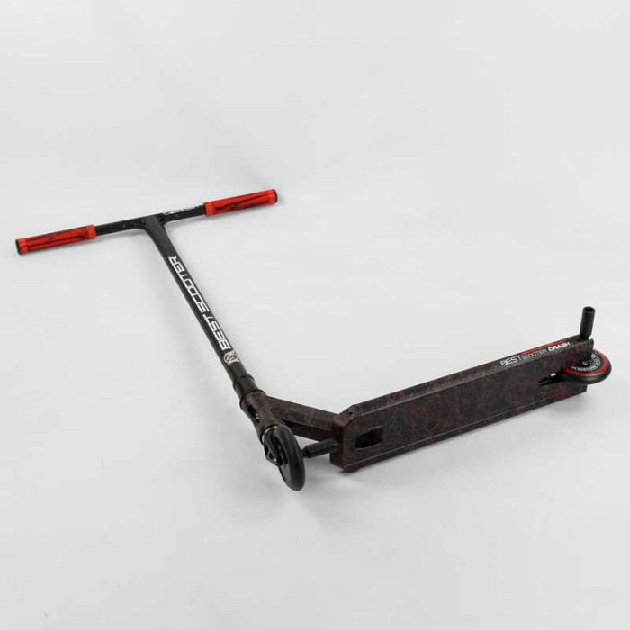 Самокат трюковый 67839 Best Scooter CRASH HIC-система ПЕГИ алюминиевый диск и дека колеса 110мм PU ширина руля - 57 см Best Scooter