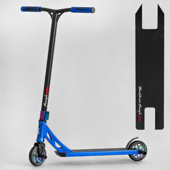 Самокат трюковый N-12740 Best Scooter Freestyle HIC-система ПЕГИ алюминиевый диск и дека колеса PU d=120мм ширина руля 58 см Best Scooter