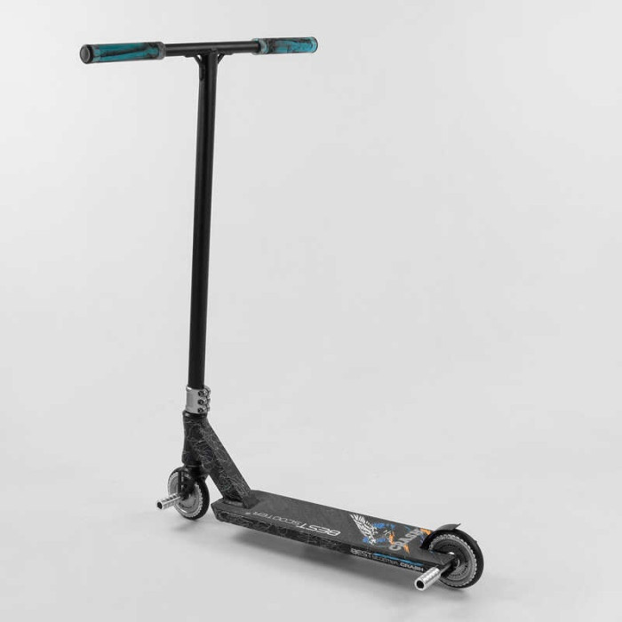 Самокат трюковый 37890 Best Scooter CRASH HIC-система ПЕГИ алюминиевый диск и дека колёса 110мм PU ширина руля - 57 см Best Scooter