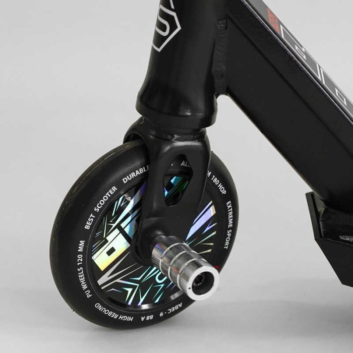 Самокат трюковый N- 16180 Best Scooter HOP HIC-система ПЕГИ алюминиевый диск и дека колёса PU d=120мм ширина руля 58 см Best Scooter