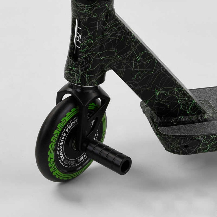 Самокат трюковый 41747 Best Scooter CRASH HIC-система ПЕГИ алюминиевый диск и дека колёса 110мм PU ширина руля - 57 см Best Scooter
