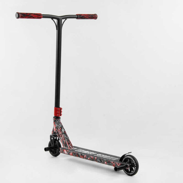 Самокат трюковый Best Scooter BS-77488 HIC-система ПЕГИ алюминиевый диск и дека с ПРИНТОМ колёса PU d=110мм ширина руля - 60 см Best Scooter