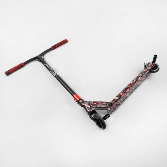 Самокат трюковый Best Scooter BS-77488 HIC-система ПЕГИ алюминиевый диск и дека с ПРИНТОМ колёса PU d=110мм ширина руля - 60 см Best Scooter