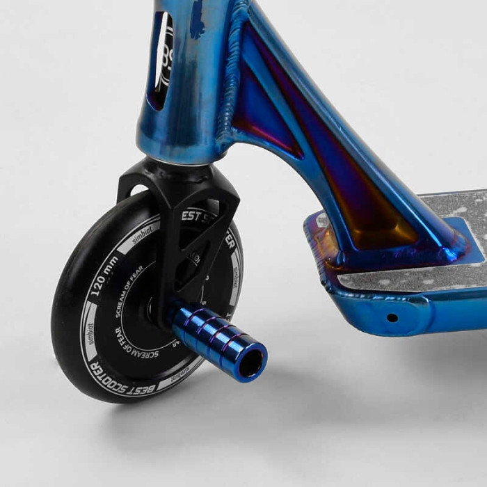 Самокат трюковый 44374 Best Scooter SIMBIOTE HIC-система ПЕГИ алюминиевый диск и дека колеса 120мм PU ширина руля - 57 см Best Scooter