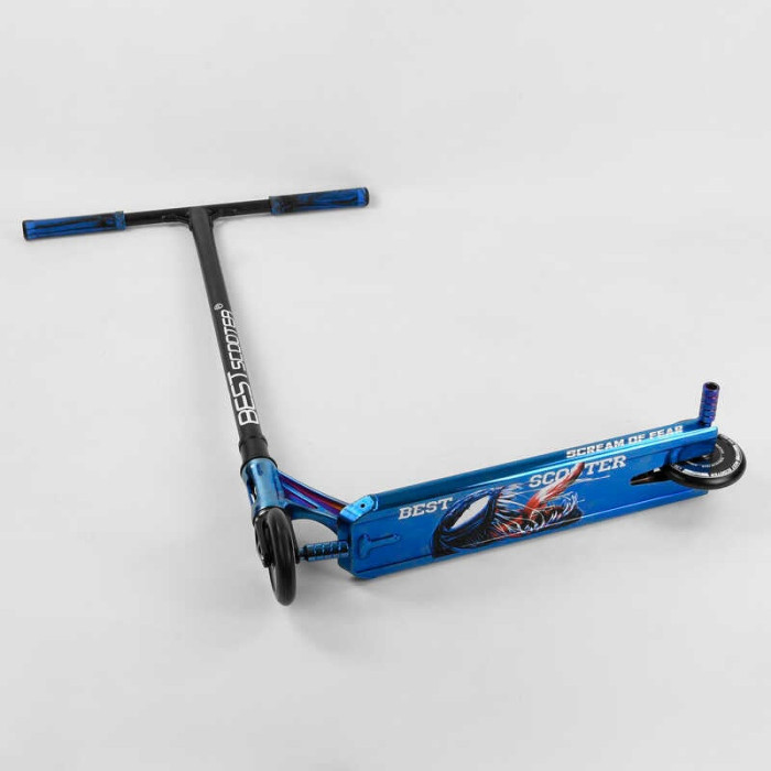 Самокат трюковый 44374 Best Scooter SIMBIOTE HIC-система ПЕГИ алюминиевый диск и дека колеса 120мм PU ширина руля - 57 см Best Scooter