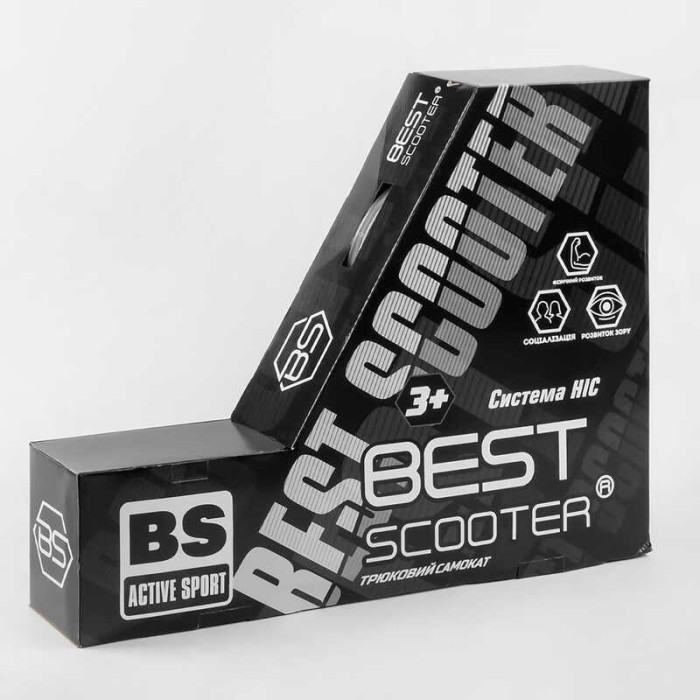 Самокат трюковый Best Scooter BS-77566 HIC-система ПЕГИ алюминиевый диск и дека с ПРИНТОМ колёса PU d=110мм ширина руля - 60 см Best Scooter