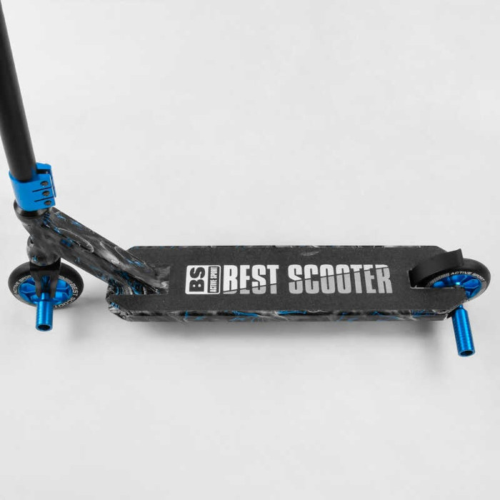Самокат трюковый Best Scooter BS-77566 HIC-система ПЕГИ алюминиевый диск и дека с ПРИНТОМ колёса PU d=110мм ширина руля - 60 см Best Scooter