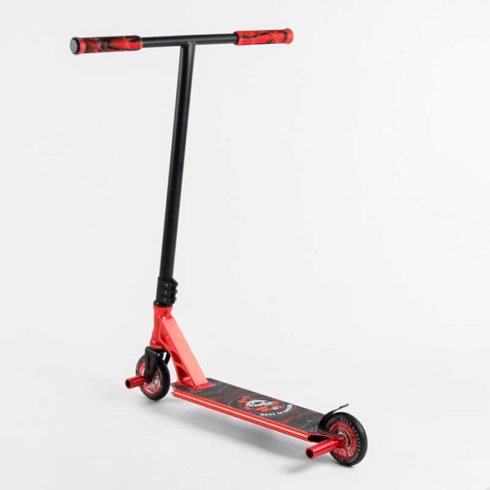 Самокат трюковый 46409 Best Scooter HIC-система ПЕГИ алюминиевый диск и дека АНОДИРОВАННАЯ ПОКРАСКА колёса PU d=110мм ширина руля - 60 см Best Scooter