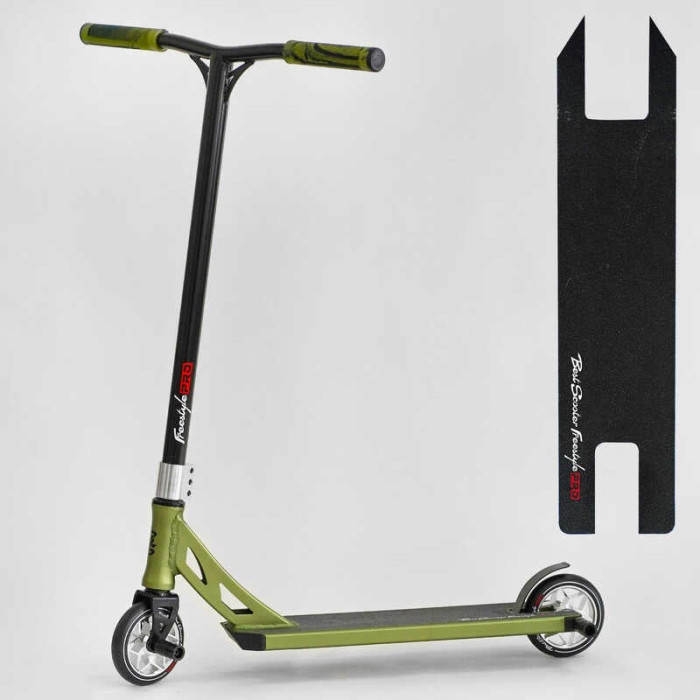 Самокат трюковый N-56307 Best Scooter Freestyle HIC-система ПЕГИ алюминиевый диск и дека колеса PU d=120мм ширина руля 58 см Best Scooter