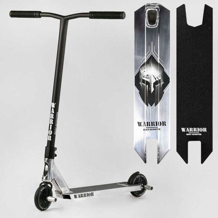 Самокат трюковый Т-30401 Best Scooter Warrior HIC-система ПЕГИ алюминиевый диск и дека колёса PU d=120мм ширина руля 58 см Best Scooter