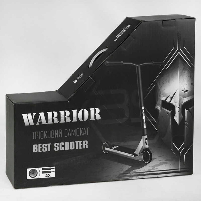 Самокат трюковый Т-30401 Best Scooter Warrior HIC-система ПЕГИ алюминиевый диск и дека колёса PU d=120мм ширина руля 58 см Best Scooter