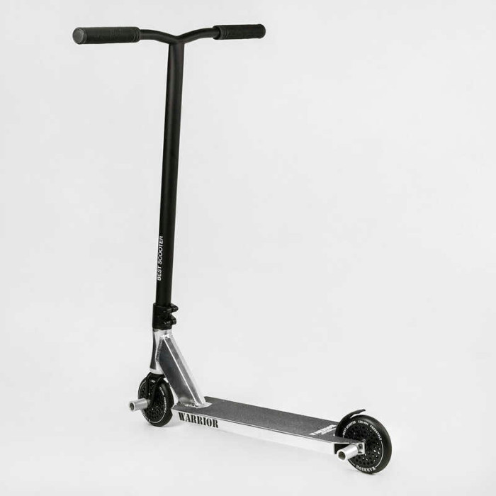 Самокат трюковый Т-30401 Best Scooter Warrior HIC-система ПЕГИ алюминиевый диск и дека колёса PU d=120мм ширина руля 58 см Best Scooter