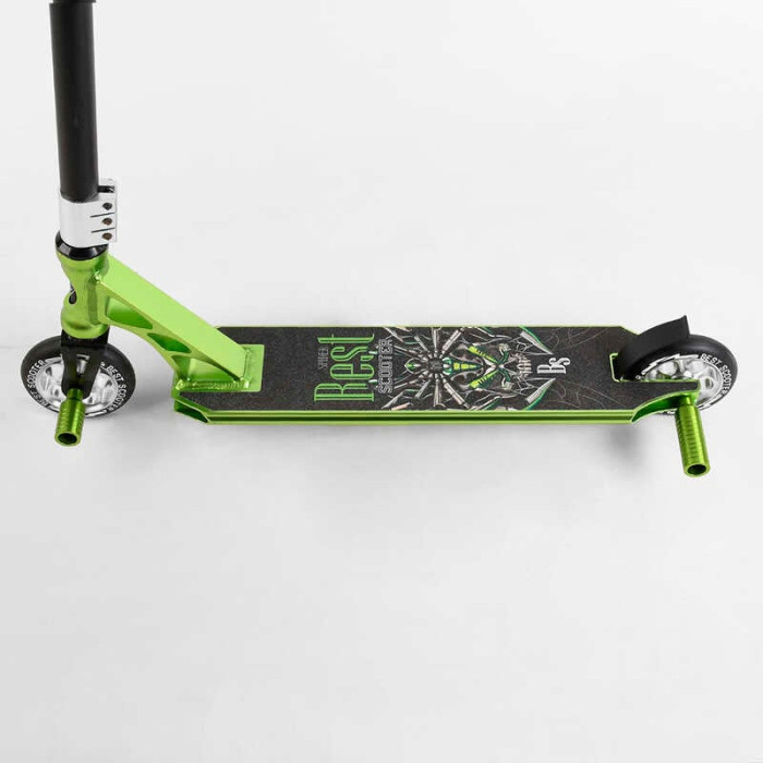 Самокат трюковый 53442 Best Scooter HIC-система ПЕГИ алюминиевый диск и дека АНОДИРОВАННАЯ ПОКРАСКА колёса PU d=110мм ширина руля - 60 см Best Scooter