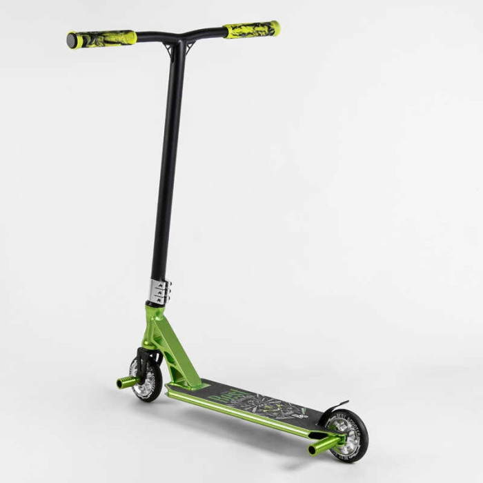 Самокат трюковый 53442 Best Scooter HIC-система ПЕГИ алюминиевый диск и дека АНОДИРОВАННАЯ ПОКРАСКА колёса PU d=110мм ширина руля - 60 см Best Scooter