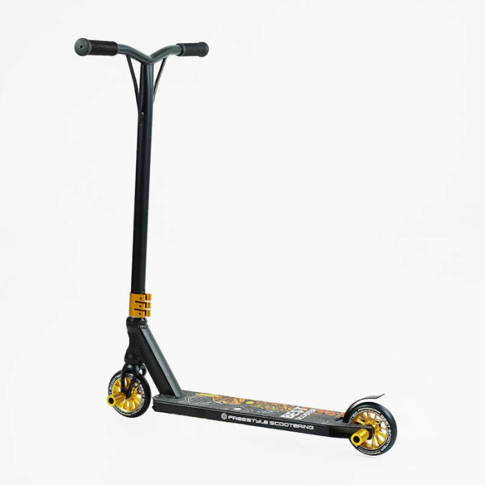 Самокат трюковый Best Scooter 51738 HIC-система ПЕГИ алюминиевый диск и дека колёса PU d-110мм ширина руля-52см высота - 83см Best Scooter