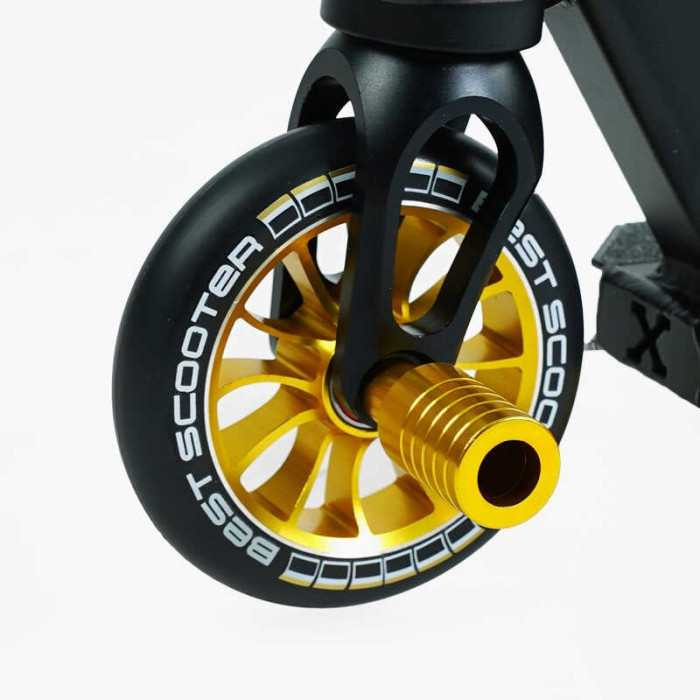 Самокат трюковый Best Scooter 51738 HIC-система ПЕГИ алюминиевый диск и дека колёса PU d-110мм ширина руля-52см высота - 83см Best Scooter