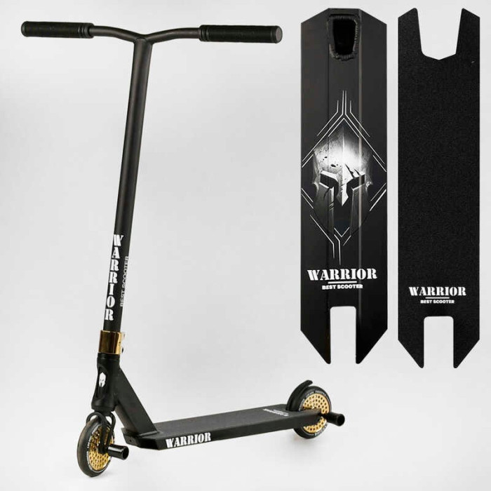Самокат трюковый Т-50615 Best Scooter Warrior HIC-система ПЕГИ алюминиевый диск и дека колёса PU d=120мм ширина руля 58 см Best Scooter