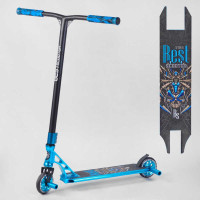 Самокат трюковый 53480 Best Scooter HIC-система ПЕГИ алюминиевый диск и дека АНОДИРОВАННАЯ ПОКРАСКА колёса PU d=110мм ширина руля - 60 см Best Scooter