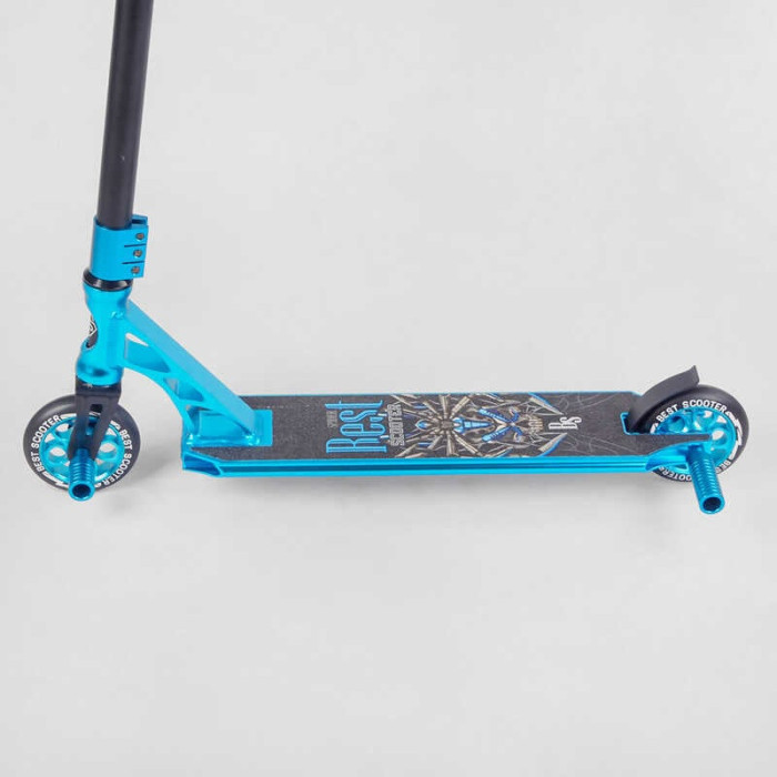 Самокат трюковый 53480 Best Scooter HIC-система ПЕГИ алюминиевый диск и дека АНОДИРОВАННАЯ ПОКРАСКА колёса PU d=110мм ширина руля - 60 см Best Scooter