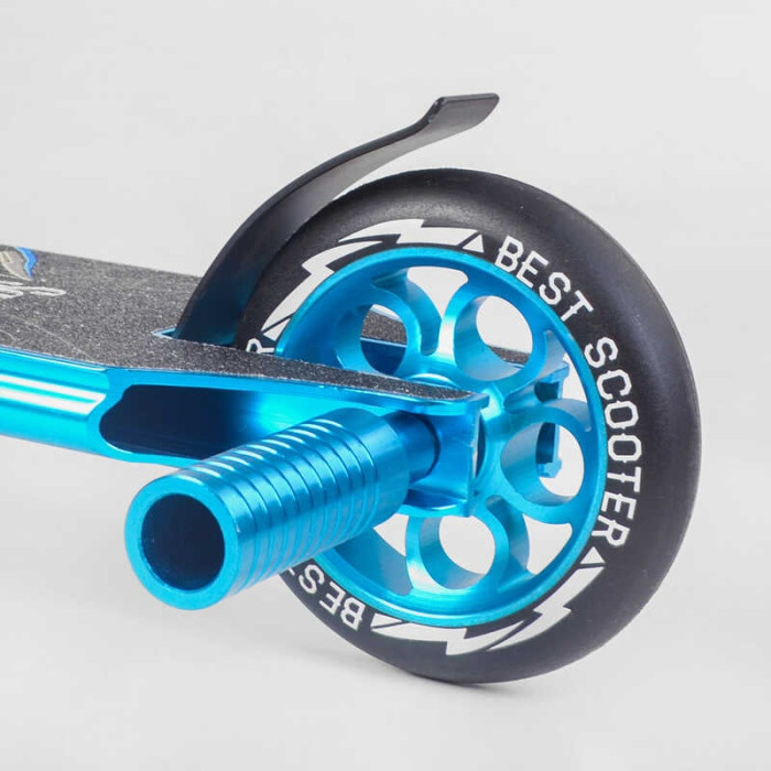 Самокат трюковый 53480 Best Scooter HIC-система ПЕГИ алюминиевый диск и дека АНОДИРОВАННАЯ ПОКРАСКА колёса PU d=110мм ширина руля - 60 см Best Scooter