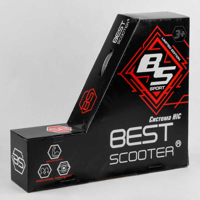 Самокат трюковый Best Scooter BS-99808 HIC-система ПЕГИ алюминиевый диск и дека с ПРИНТОМ колеса PU Best Scooter