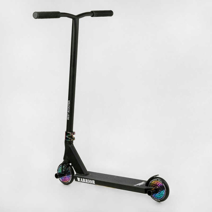 Самокат трюковый Т-60738 Best Scooter Warrior HIC-система ПЕГИ алюминиевый диск и дека колеса PU d=120мм ширина руля 58 см Best Scooter
