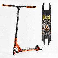 Самокат трюковый 53880 Best Scooter HIC-система ПЕГИ алюминиевый диск и дека АНОДИРОВАННАЯ ПОКРАСКА колёса PU d=110мм ширина руля - 60 см Best Scooter