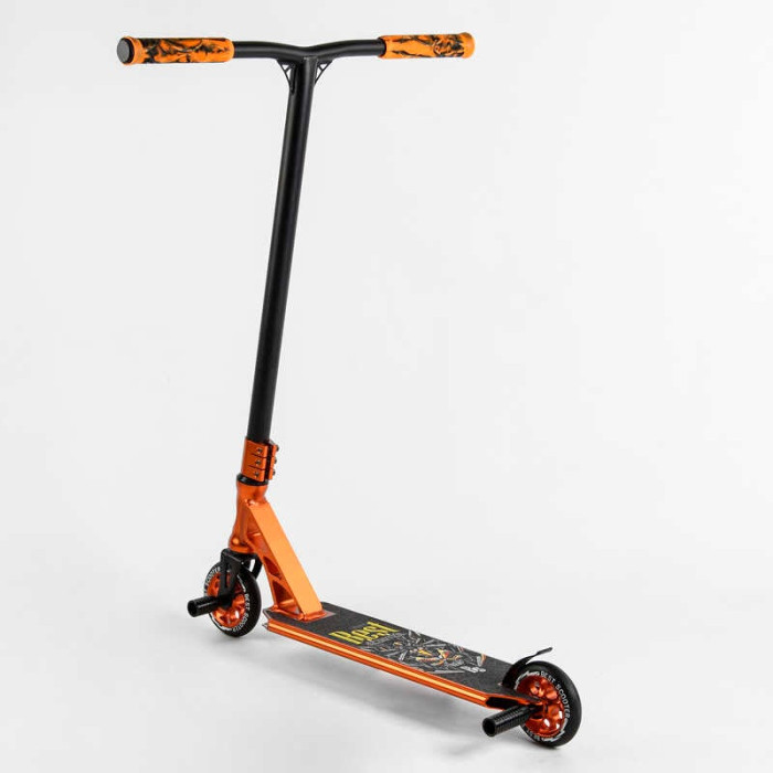 Самокат трюковый 53880 Best Scooter HIC-система ПЕГИ алюминиевый диск и дека АНОДИРОВАННАЯ ПОКРАСКА колёса PU d=110мм ширина руля - 60 см Best Scooter