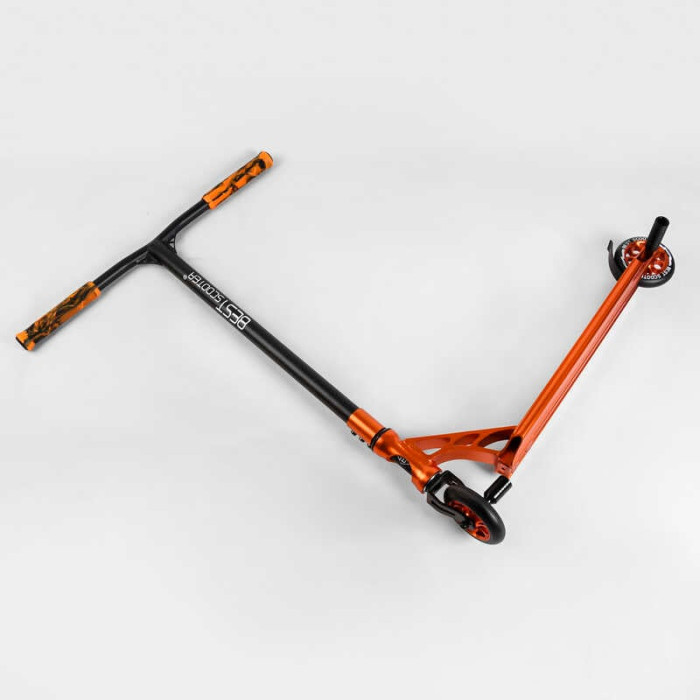 Самокат трюковый 53880 Best Scooter HIC-система ПЕГИ алюминиевый диск и дека АНОДИРОВАННАЯ ПОКРАСКА колёса PU d=110мм ширина руля - 60 см Best Scooter