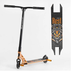 Самокат трюковый 55084 Best Scooter HIC-система ПЕГИ алюминиевый диск и дека АНОДИРОВАННАЯ ПОКРАСКА колёса PU d=110мм ширина руля - 60 см Best Scooter