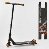 Самокат трюковый 65640 Best Scooter CRASH HIC-система ПЕГИ алюминиевый диск и дека колёса 110мм PU ширина руля - 57 см Best Scooter